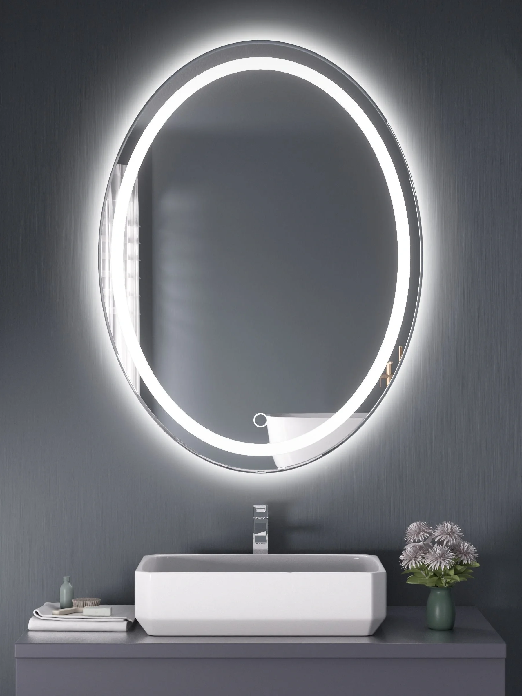 Backlit Round Smart LED Bathroom Mirror