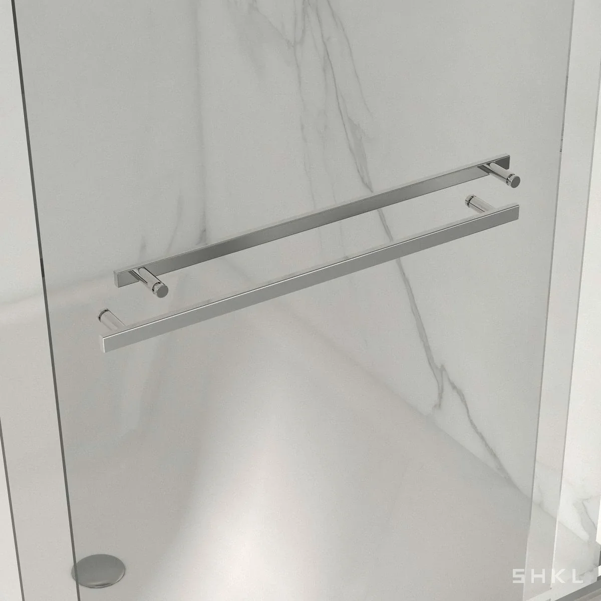 Chrome Aluminum Framed Double Sliding Shower Door, 6mm Tempered Glass