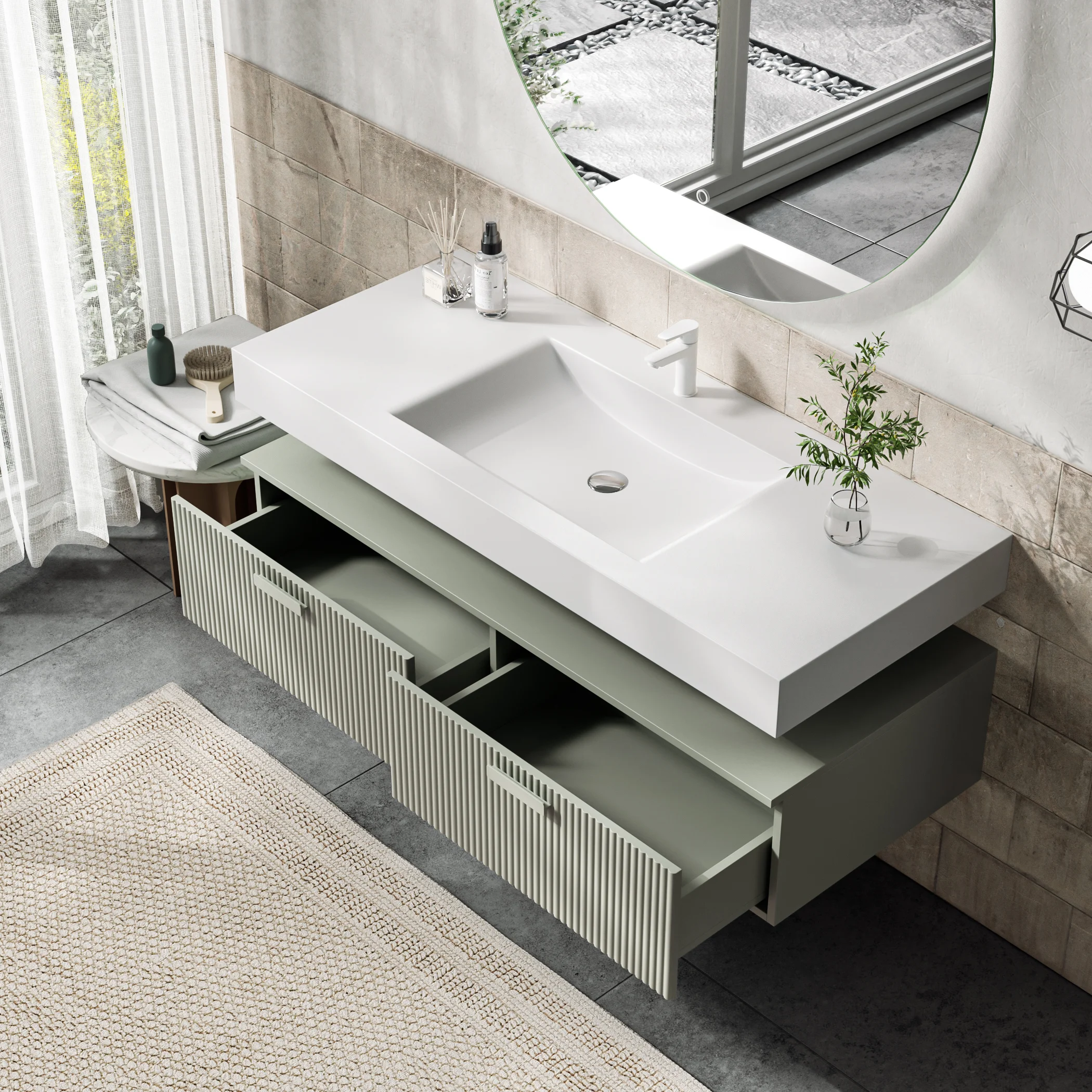 Floating Double Sink Bathroom Vanity