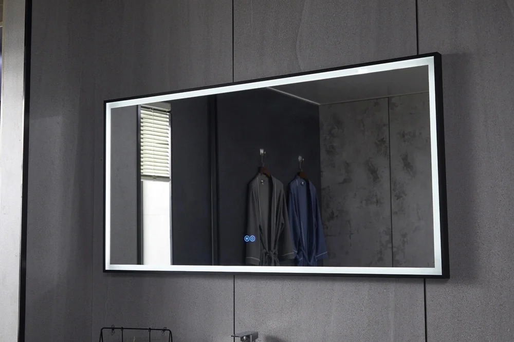 Floating Frame Bathroom Mirror with LED Lighting