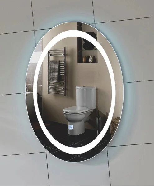 Floating Round LED Mirror with Seamless Light Ring