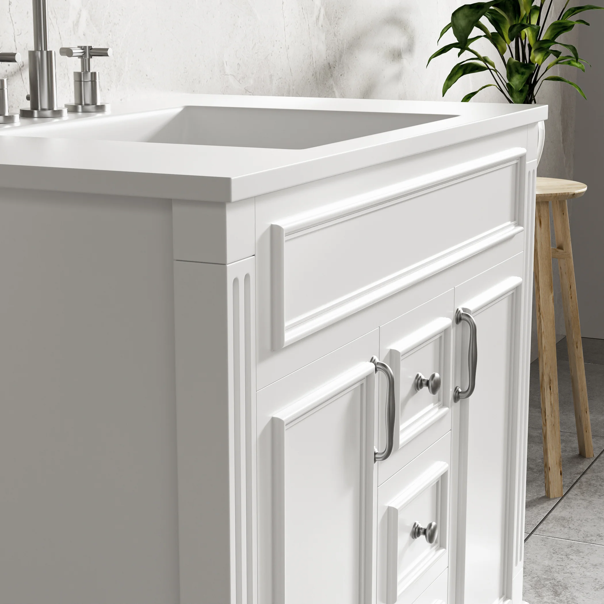 Freestanding Double Drawer Bathroom Vanity Cabinet