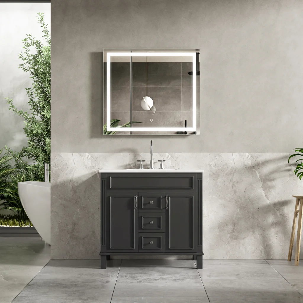 Freestanding Double Drawer Bathroom Vanity Cabinet