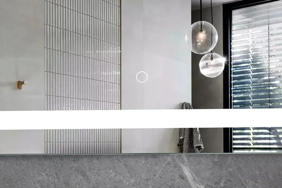 Front and Backlit Rectangle Bathroom Mirror