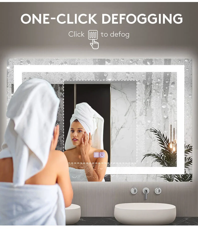 Front and Backlit Rectangle Bathroom Mirror