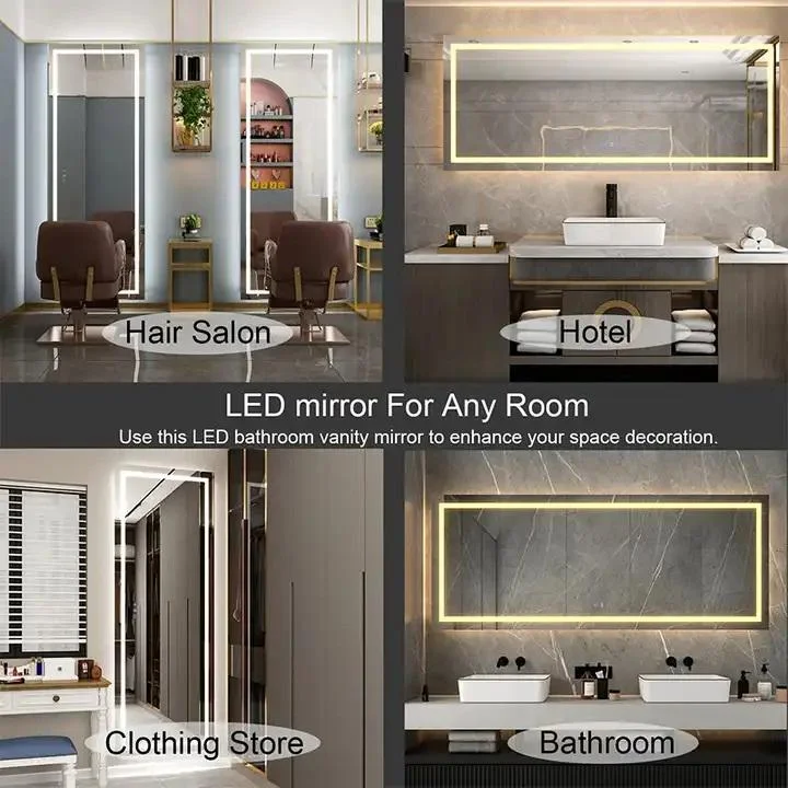 Front and Backlit Rectangle Bathroom Mirror