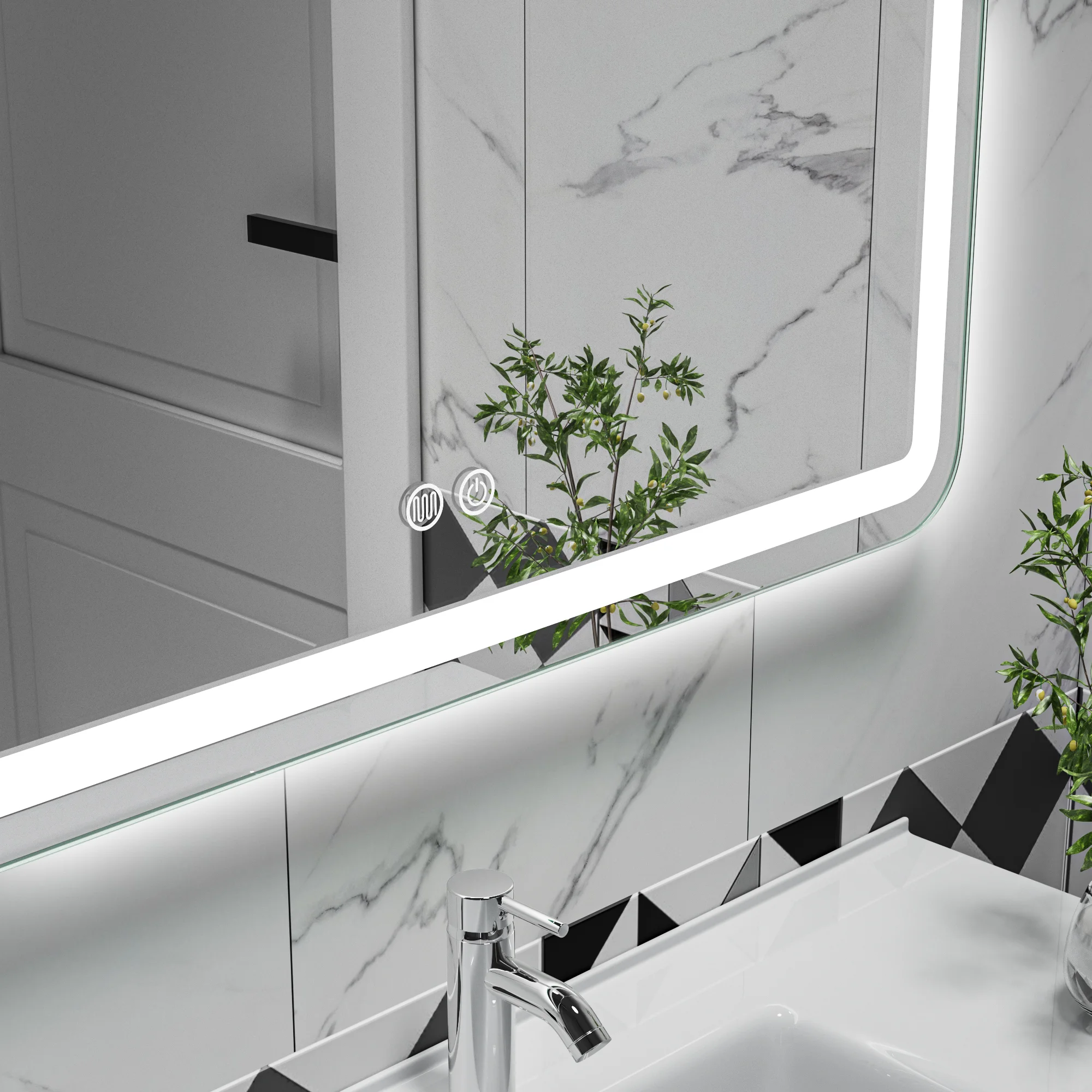Large Rectangle LED Bathroom Mirror