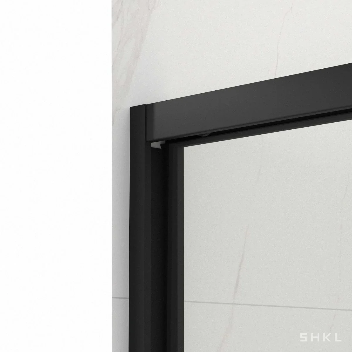 Matte Black Aluminum Framed Double Sliding Shower Door, 8mm Tempered Glass