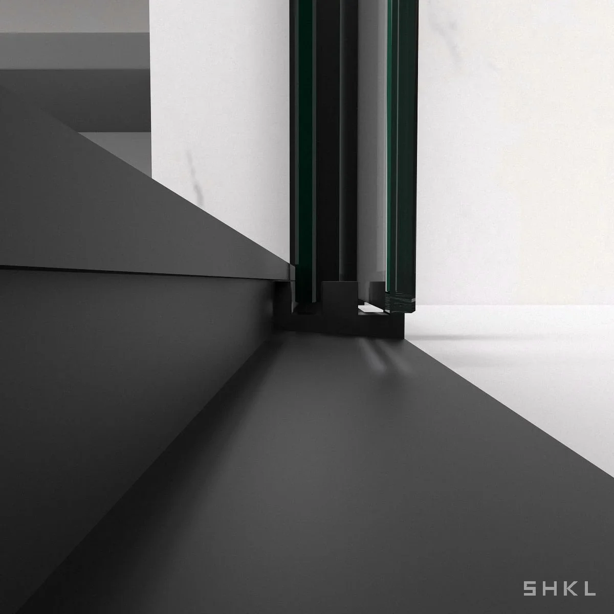 Matte Black Aluminum Framed Double Sliding Shower Door, 8mm Tempered Glass