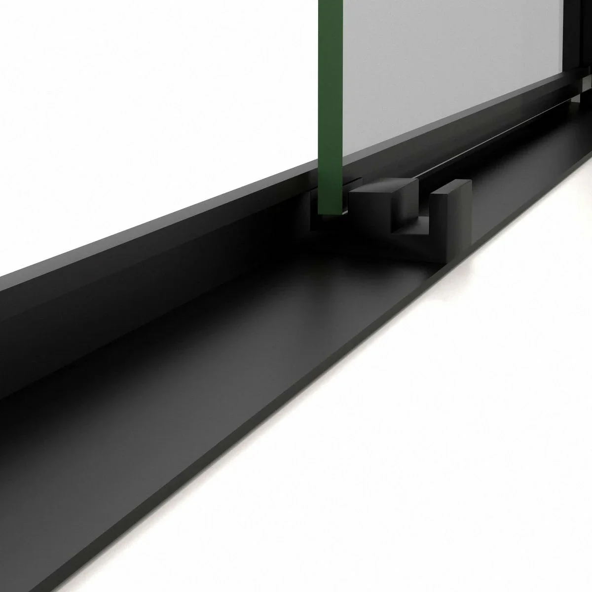 Matte Black Aluminum Framed Double Sliding Shower Door, 8mm Tempered Glass