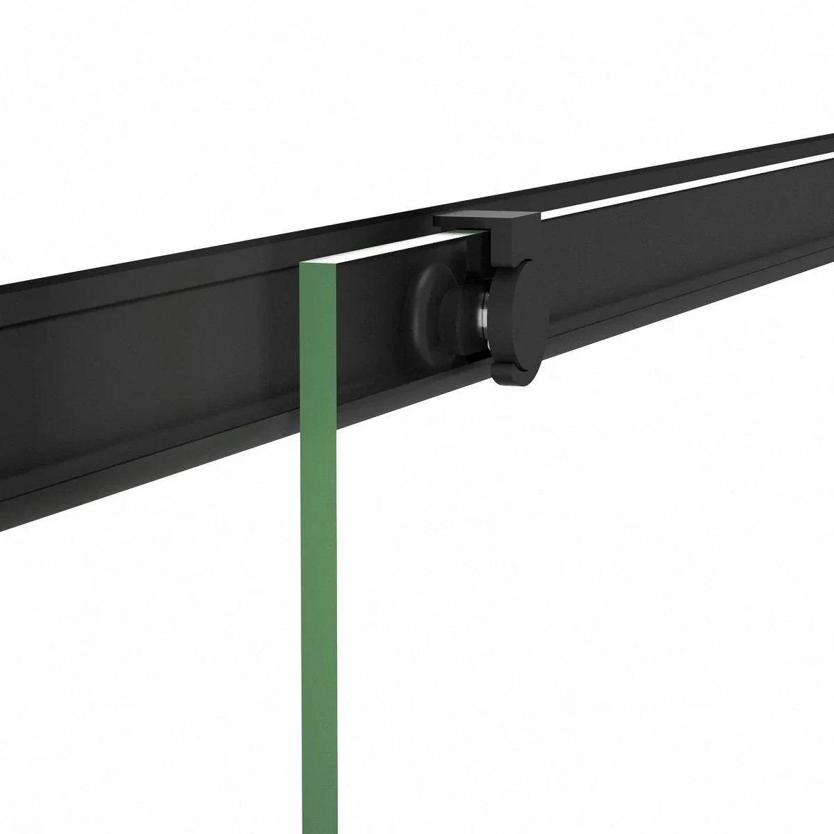 Matte Black Aluminum Framed Double Sliding Shower Door, 8mm Tempered Glass