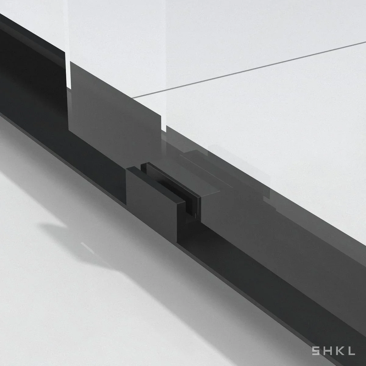 Matte Black Aluminum Framed Double Sliding Shower Door, 8mm Tempered Glass