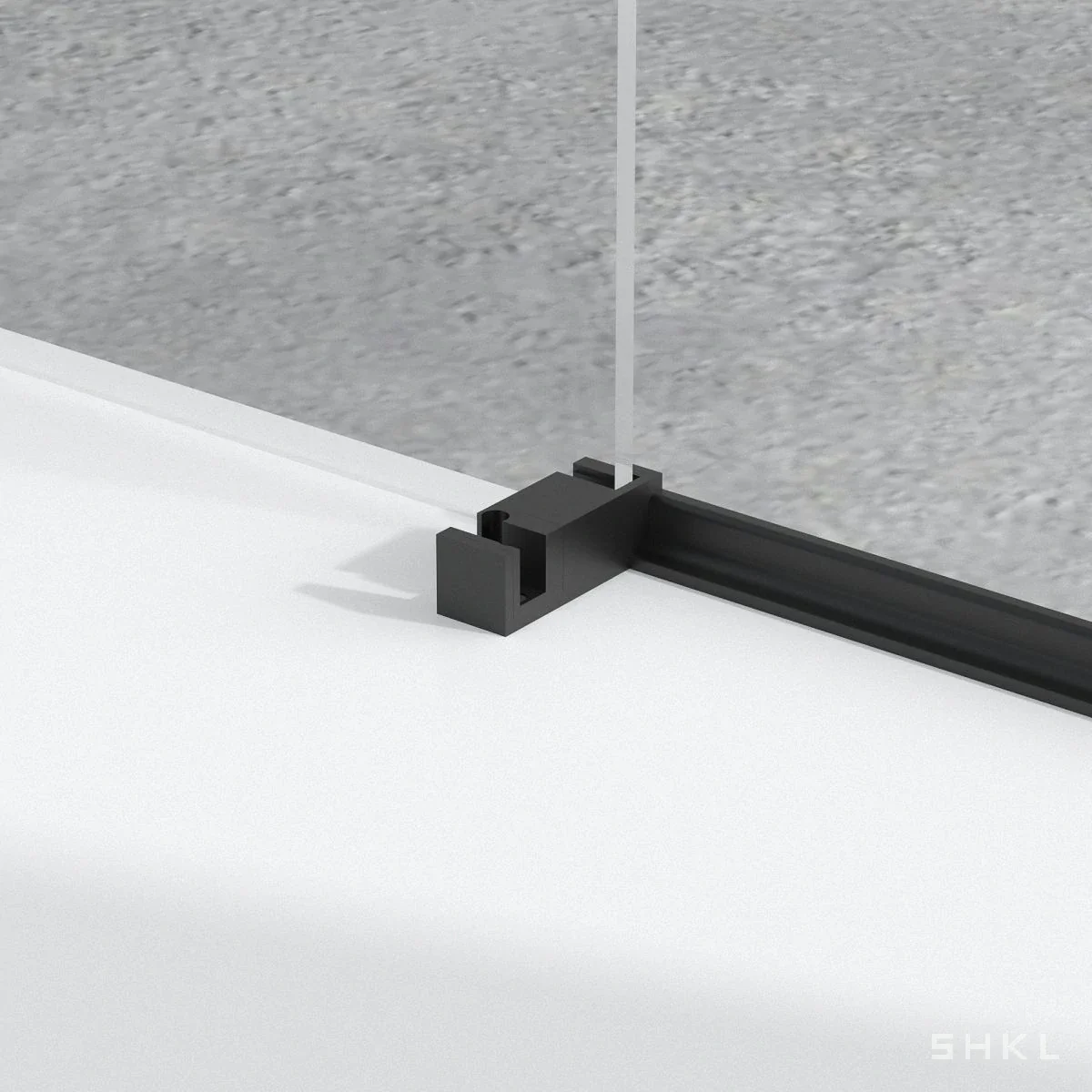 Matte Black Frameless Sliding Shower Door, 8mm SGCC Tempered Glass
