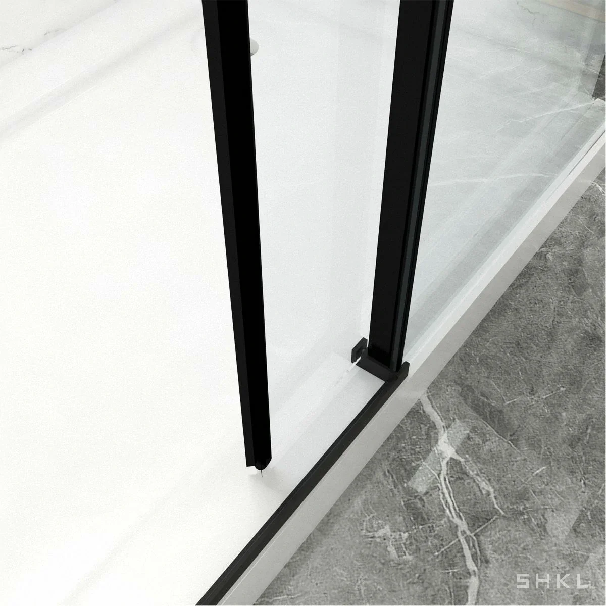 Matte Black Frameless Sliding Shower Door, Premium 8mm Tempered Glass
