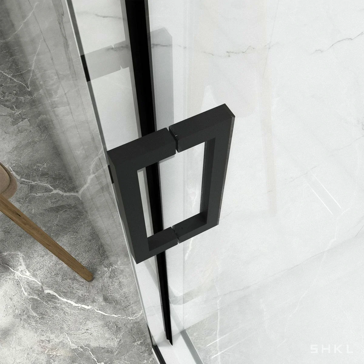 Matte Black Frameless Sliding Shower Door, Premium 8mm Tempered Glass