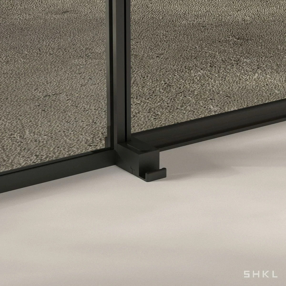 Matte Black Grid Frameless Sliding Shower Door, 8mm Tempered Glass