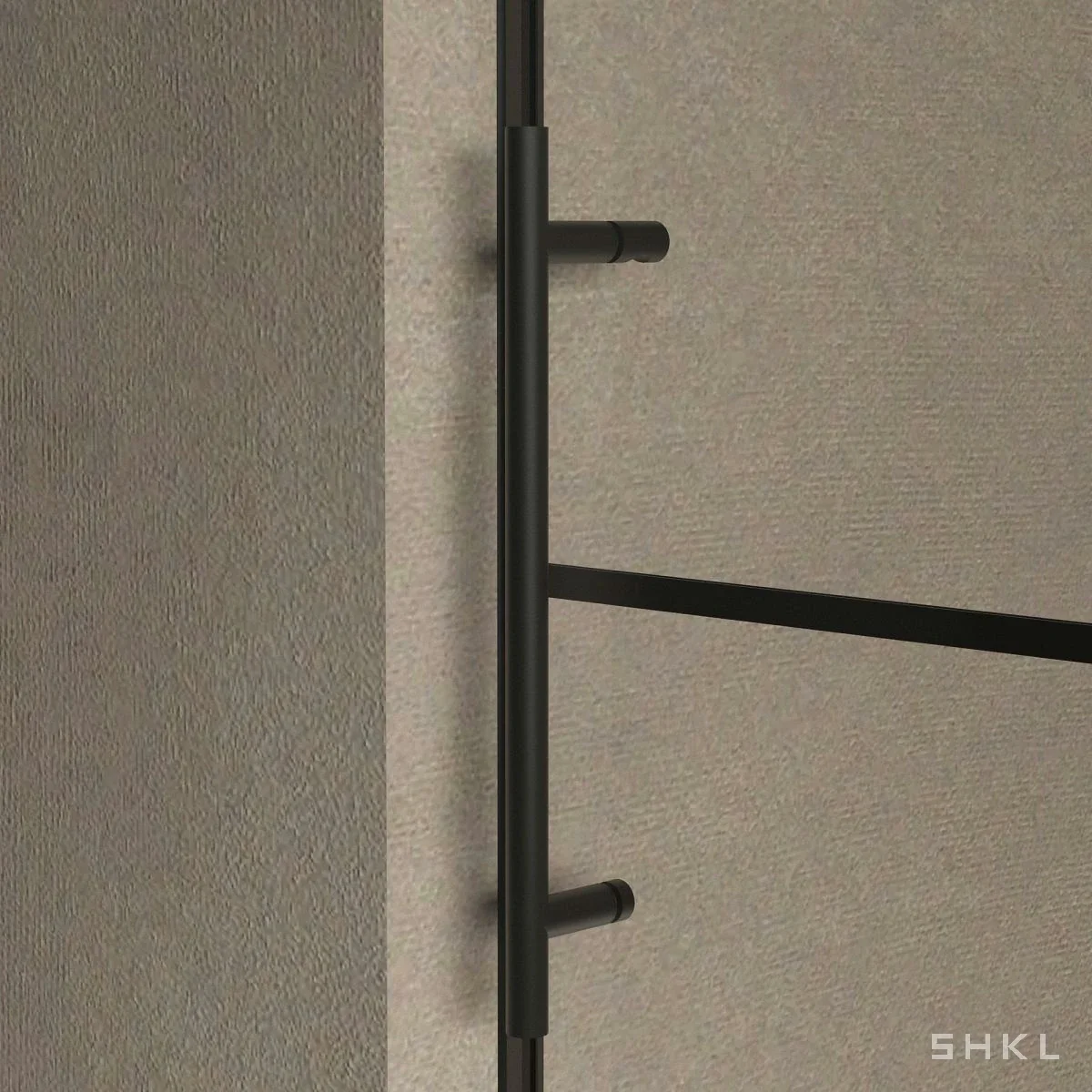 Matte Black Grid Frameless Sliding Shower Door, 8mm Tempered Glass