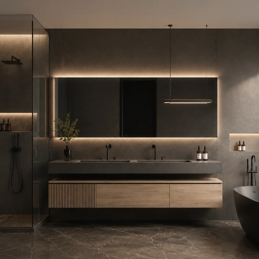Modern Double Sink Floating Bathroom Vanity