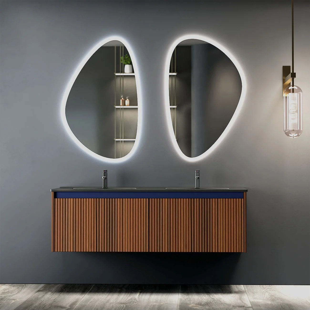 Modern Double Sink Floating Bathroom Vanity