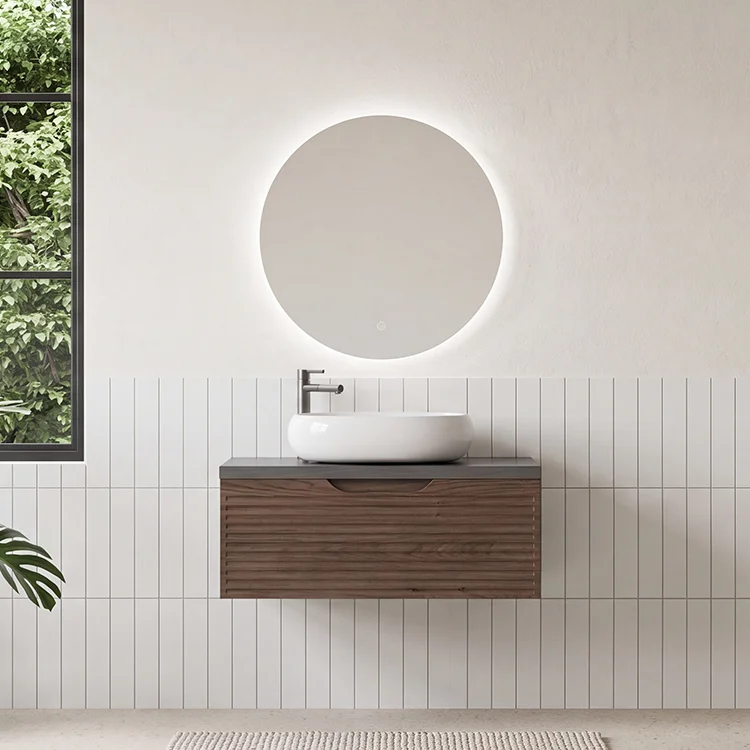 Modern Fluted Oak Bathroom Vanity