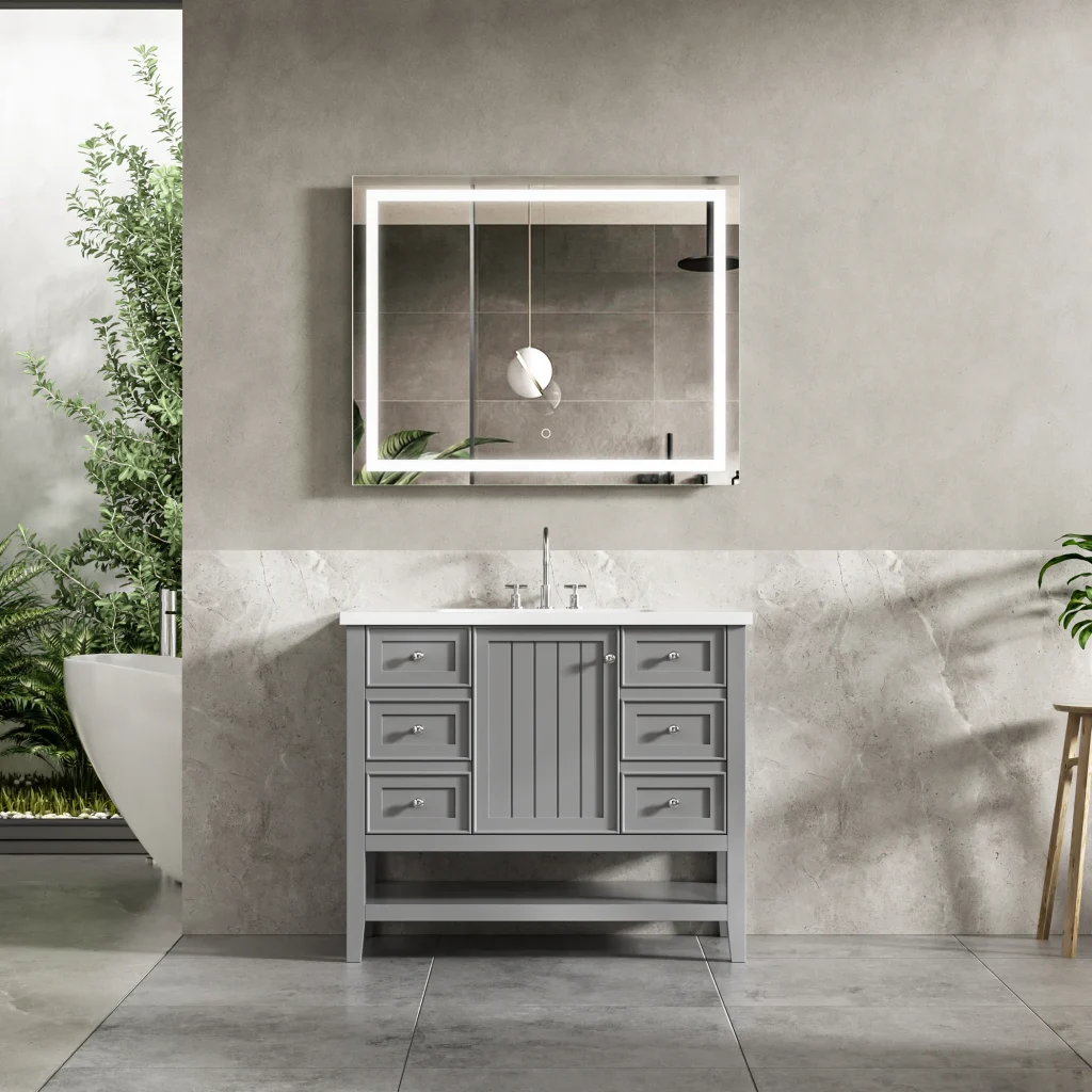 Modern Freestanding Multi-Drawer Bathroom Vanity Cabinet