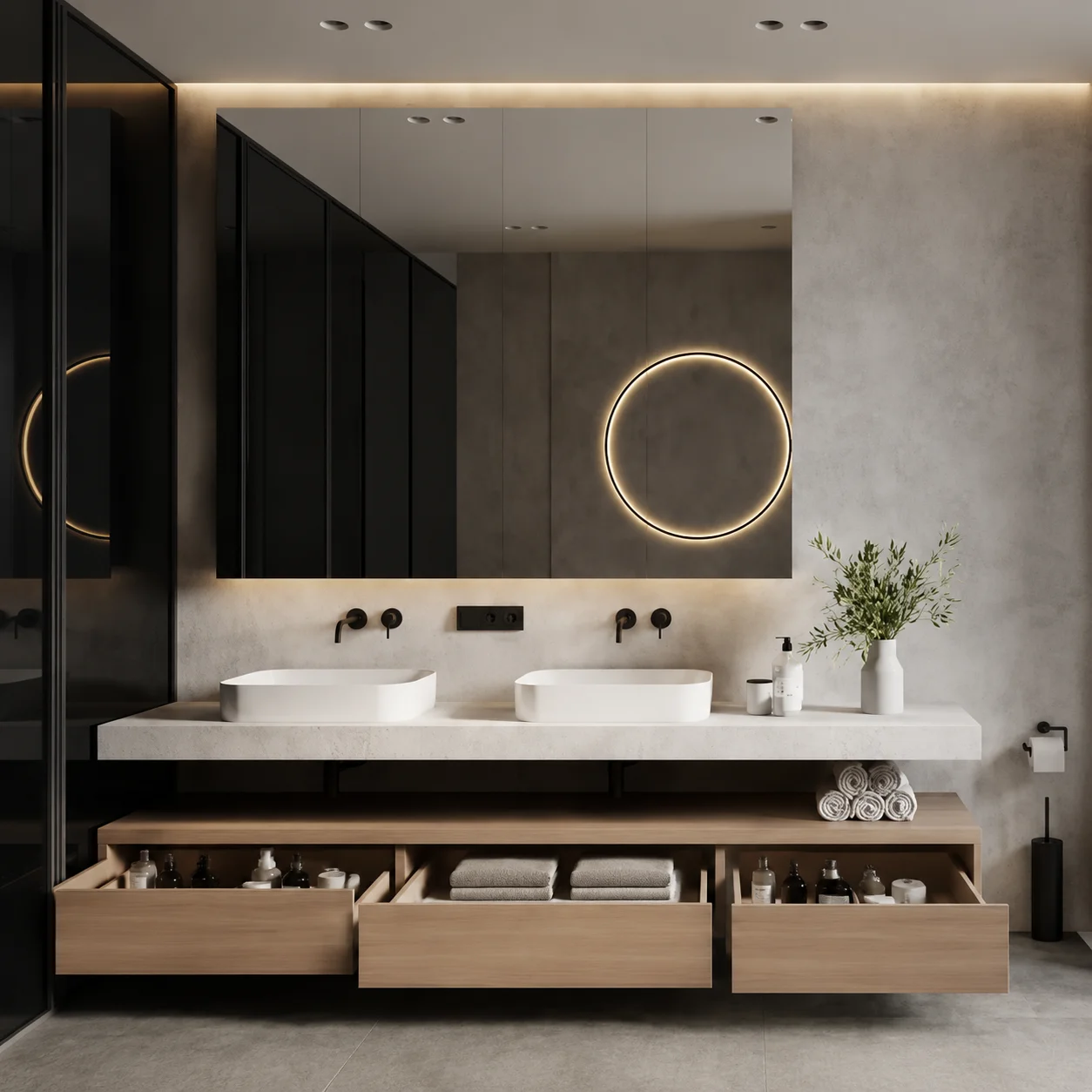 Premium Custom Bathroom Vanity with LED Mirror