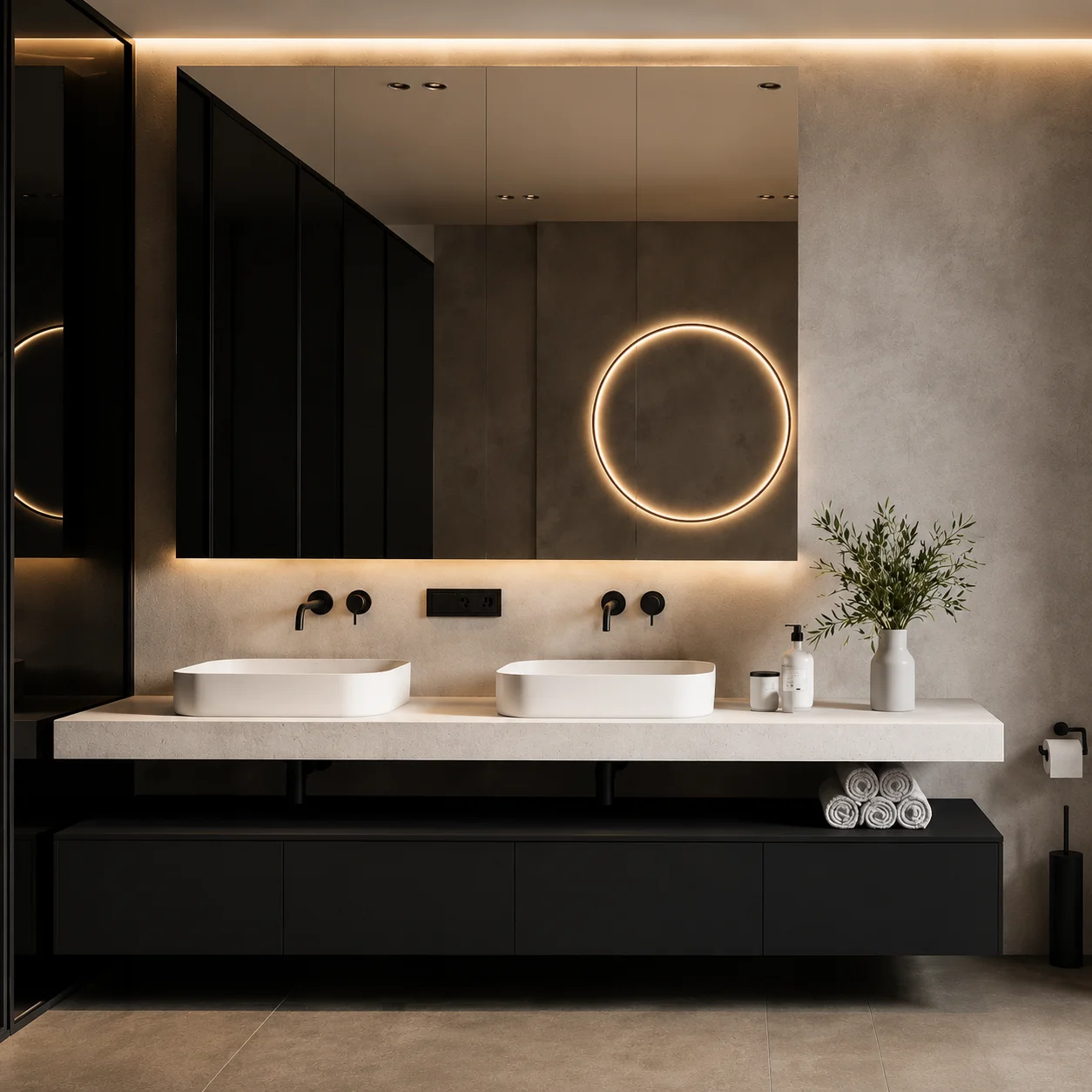 Premium Custom Bathroom Vanity with LED Mirror