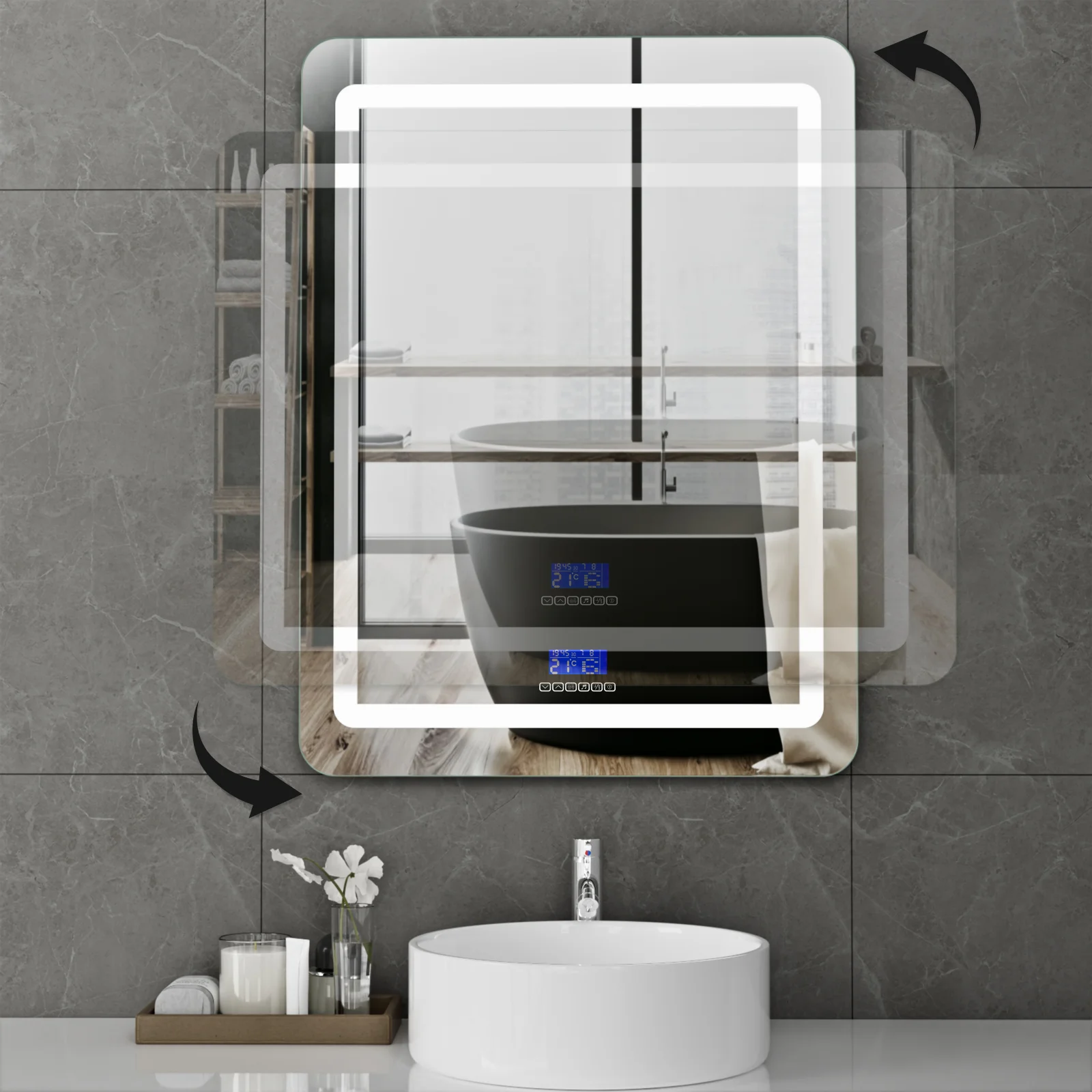 Rectangular LED Bathroom Mirror