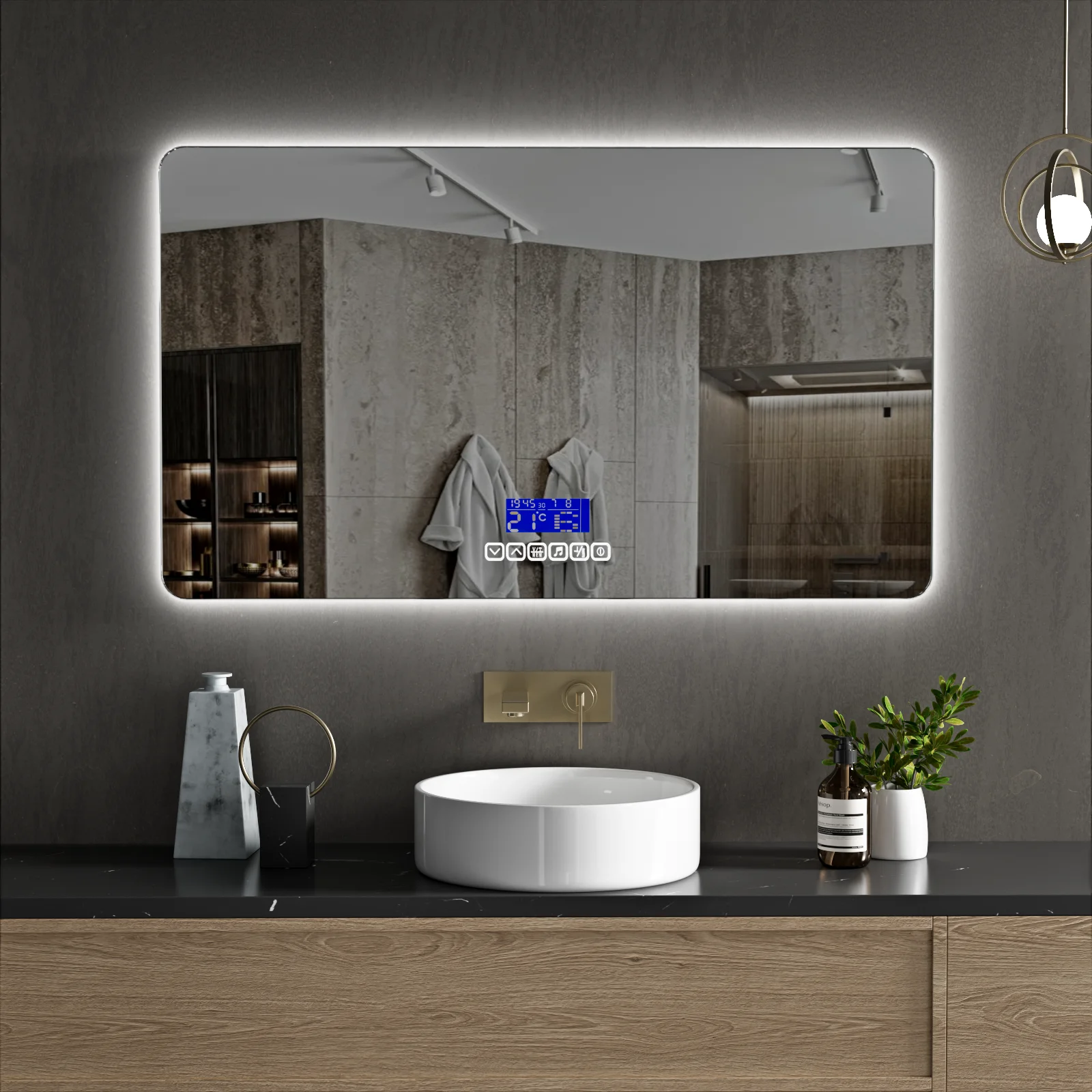 Rectangular Smart LED Bathroom Mirror