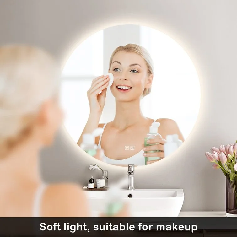 Round Illuminated Bathroom Mirror