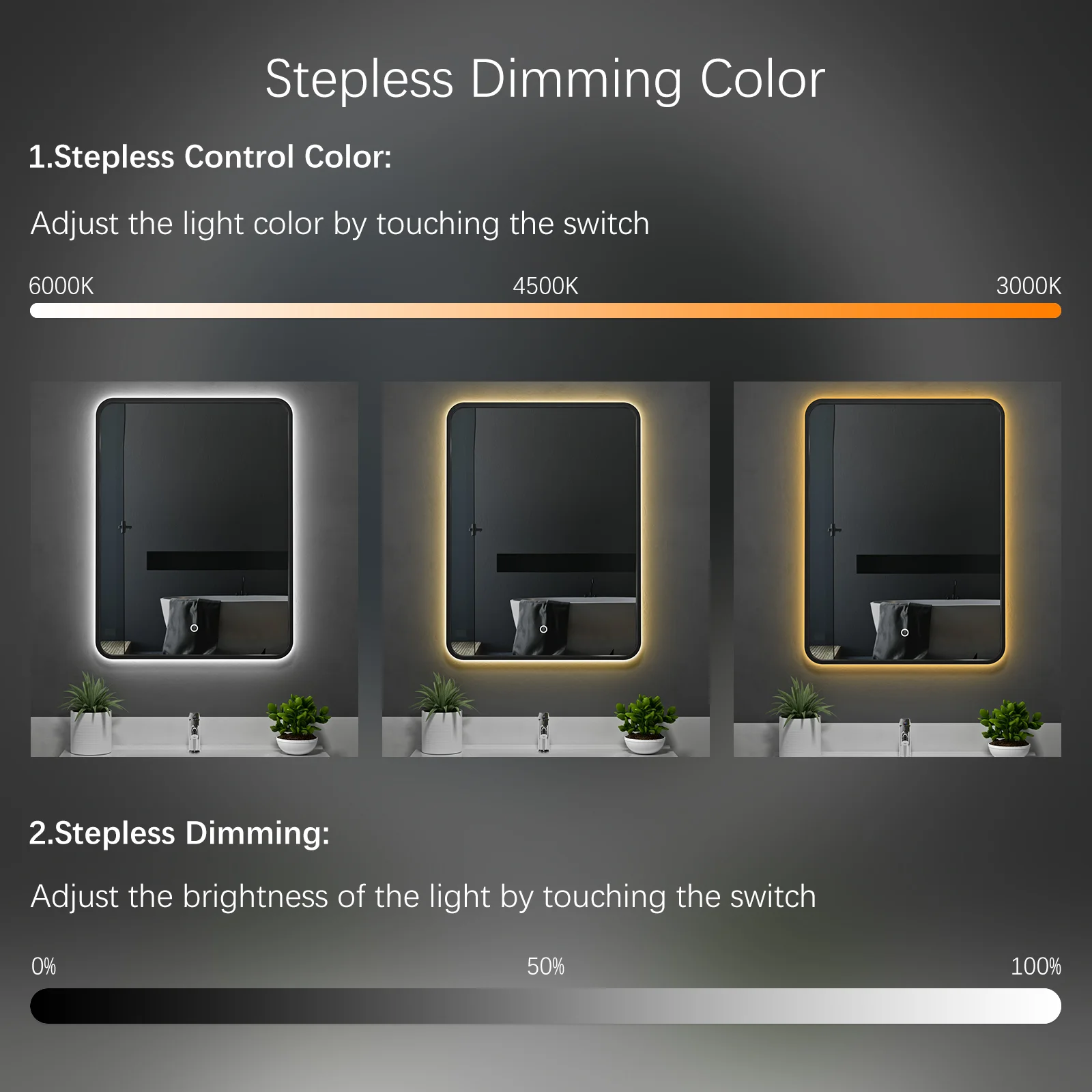 Smart Rectangle LED Bathroom Mirror