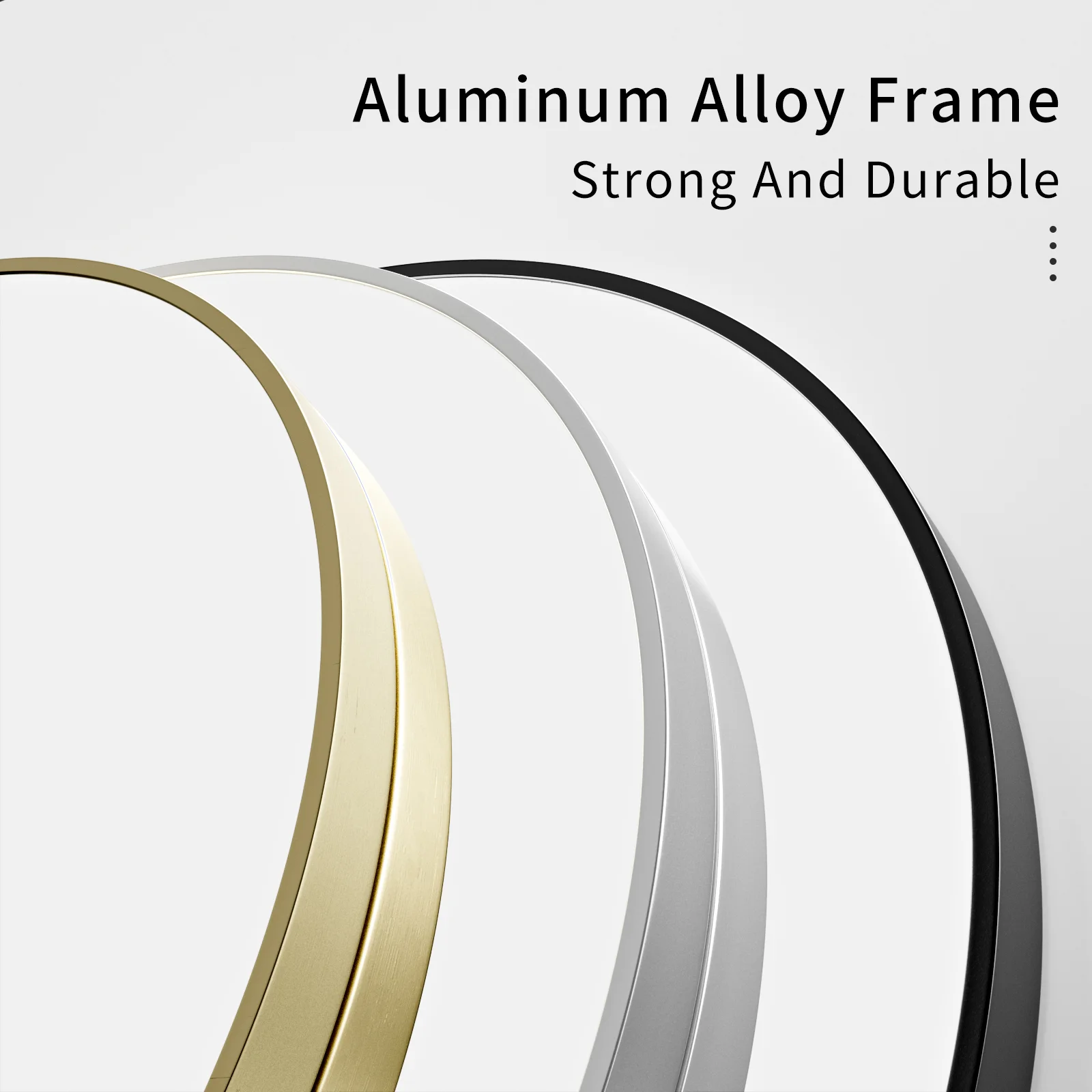 Thin Frame Round Bathroom Mirror