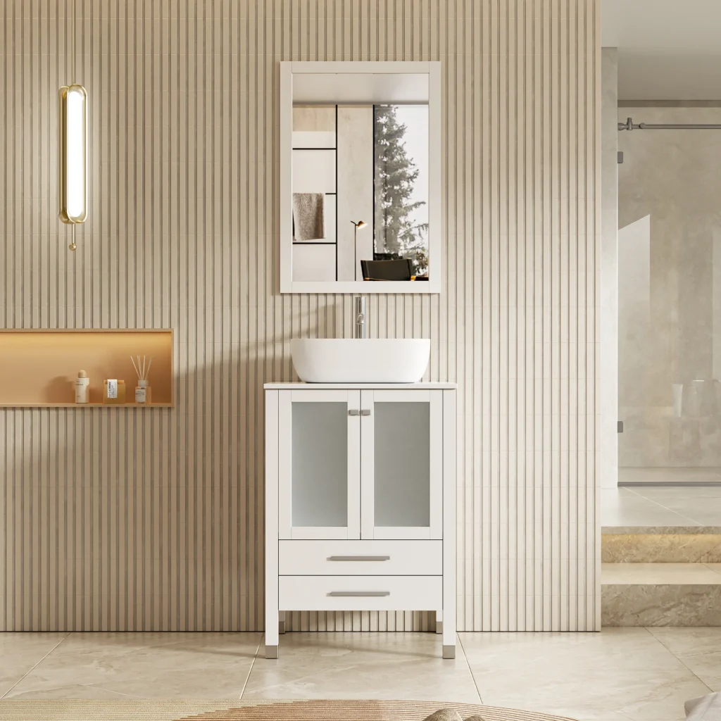 White Shaker Bathroom Vanity Cabinet