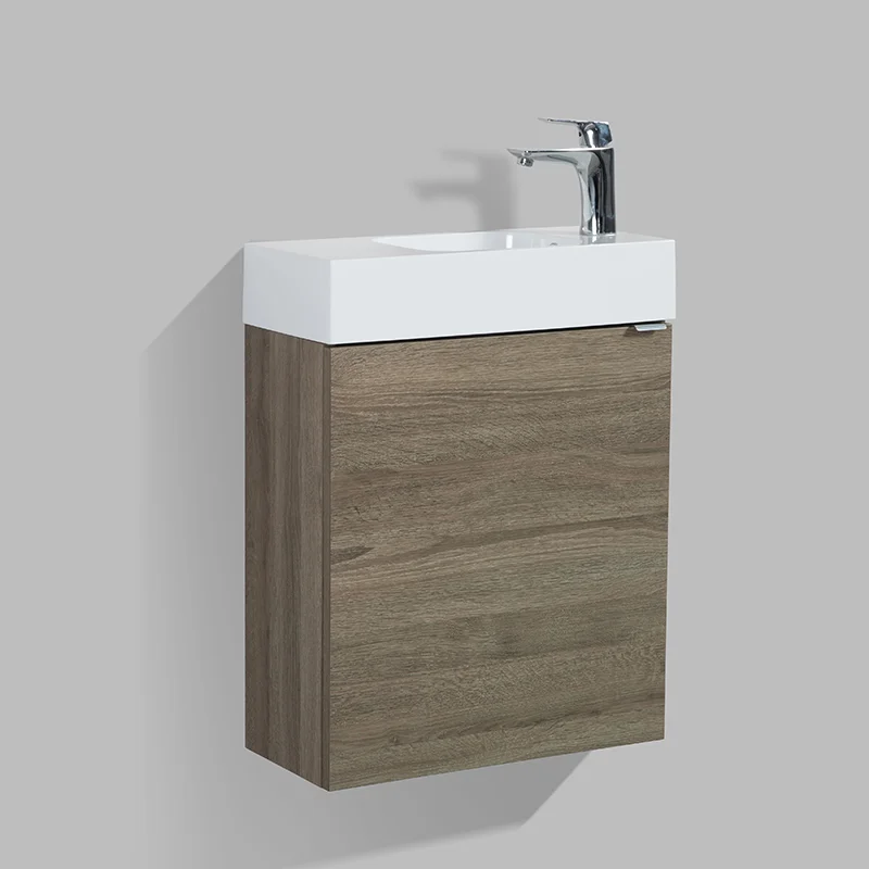 BO-550 wall-mounted bathroom vanity, angled view