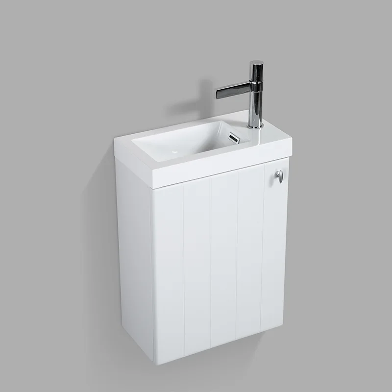 PV-400 bathroom vanity, open cabinet detail view