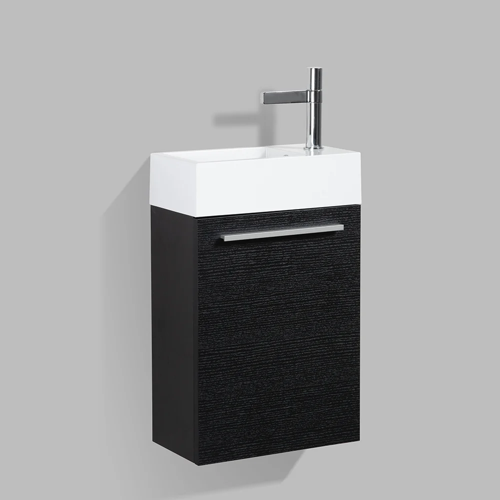T-400 wall-mounted vanity and sink unit, angled view