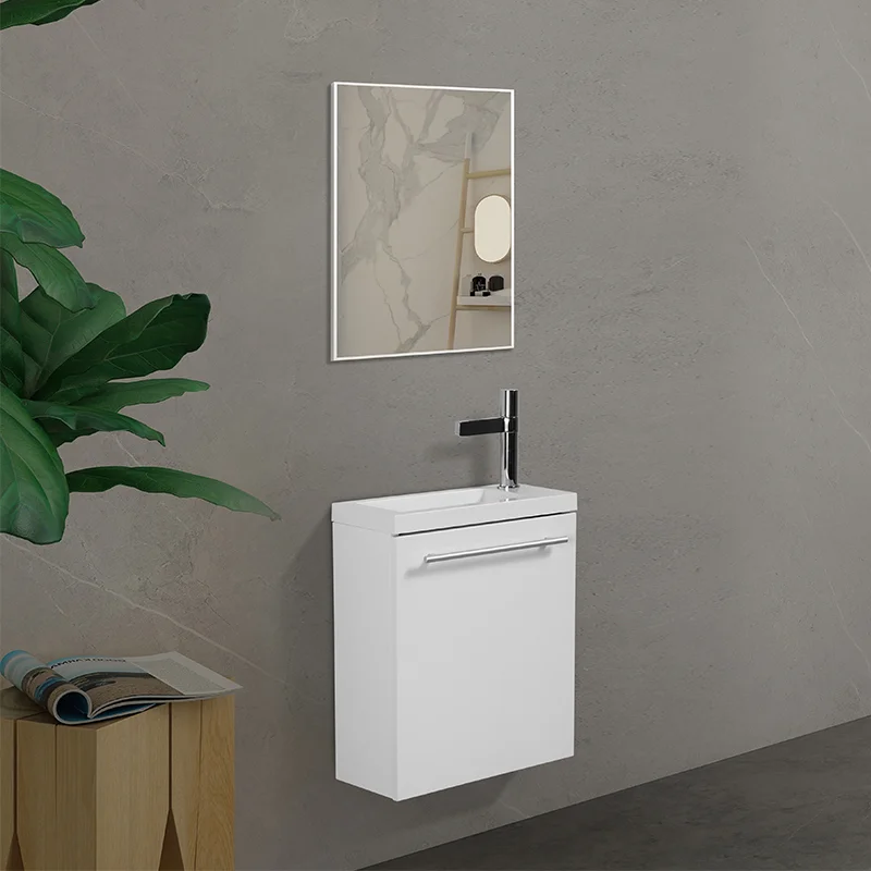Tight-400 wall-mounted bathroom vanity, angled view