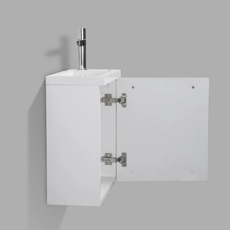 Tight-400 wall-mounted vanity, open cabinet view