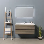 Wall-Mounted Bathroom Vanity with Integrated Lighting