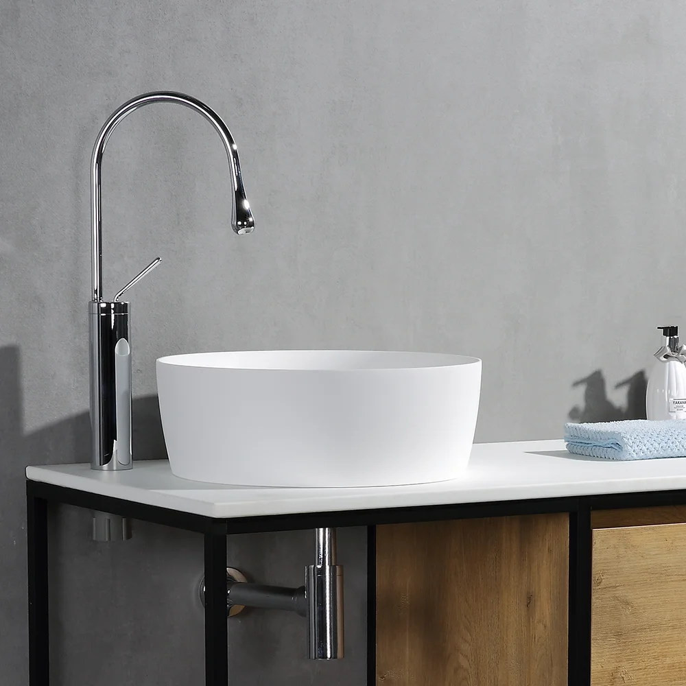 Wall-Mounted MFC Bathroom Vanity with Single Basin, side view