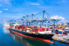 Container ship for international bathroom vanity delivery
