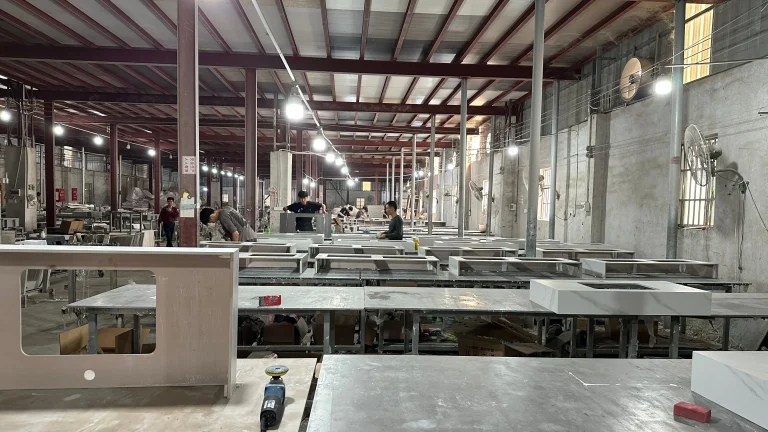 Bathroom vanity production and quality control