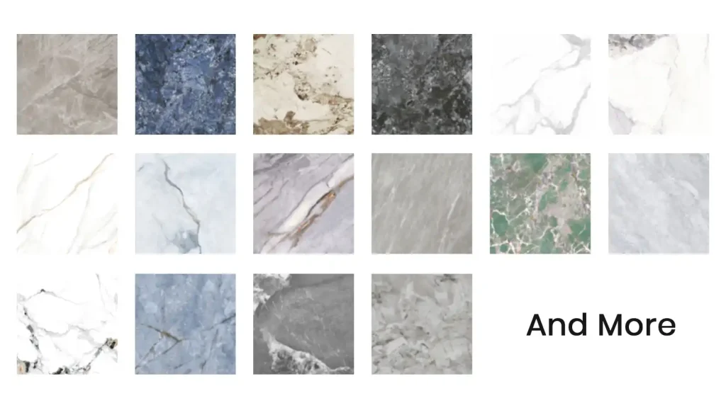 Stone pattern bathroom vanity finish swatches